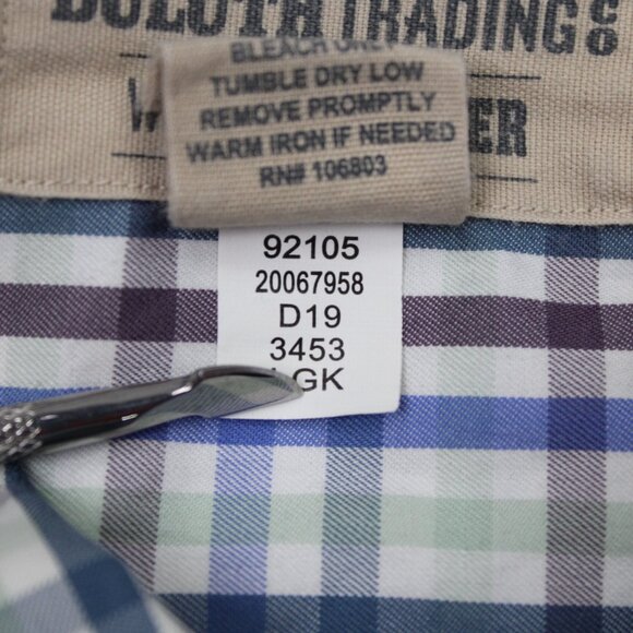 Duluth Wrinklefighter Shirt Mens 3XL XXXL White/Blue/Red Relaxed Fit L/S - Picture 9 of 13